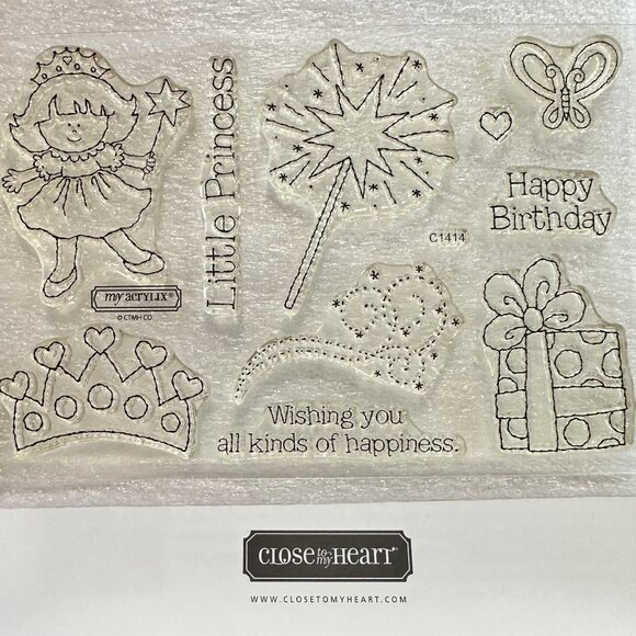 Close To My Heart My Acrylix Little Princess C1414 Decorative Stamps Set - Picture 1 of 2